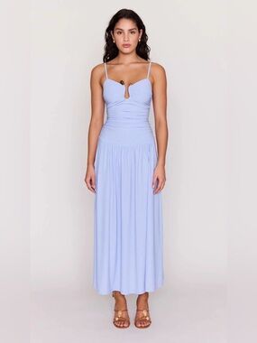 MINKPINK Bianca Drop Waist Dress in powder blue